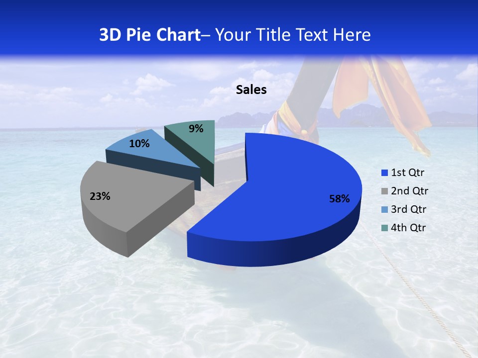 A Boat In The Water With A Blue Sky In The Background PowerPoint Template