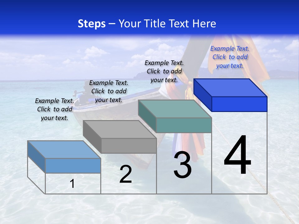 A Boat In The Water With A Blue Sky In The Background PowerPoint Template