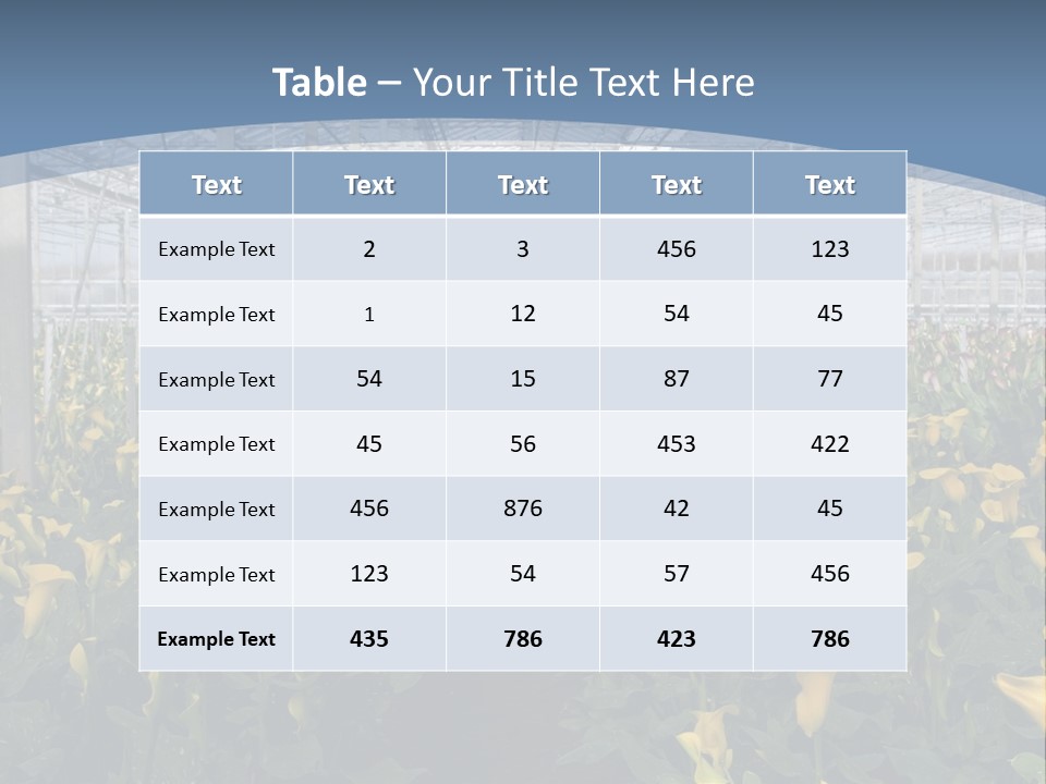 A Greenhouse Filled With Lots Of Yellow Flowers PowerPoint Template