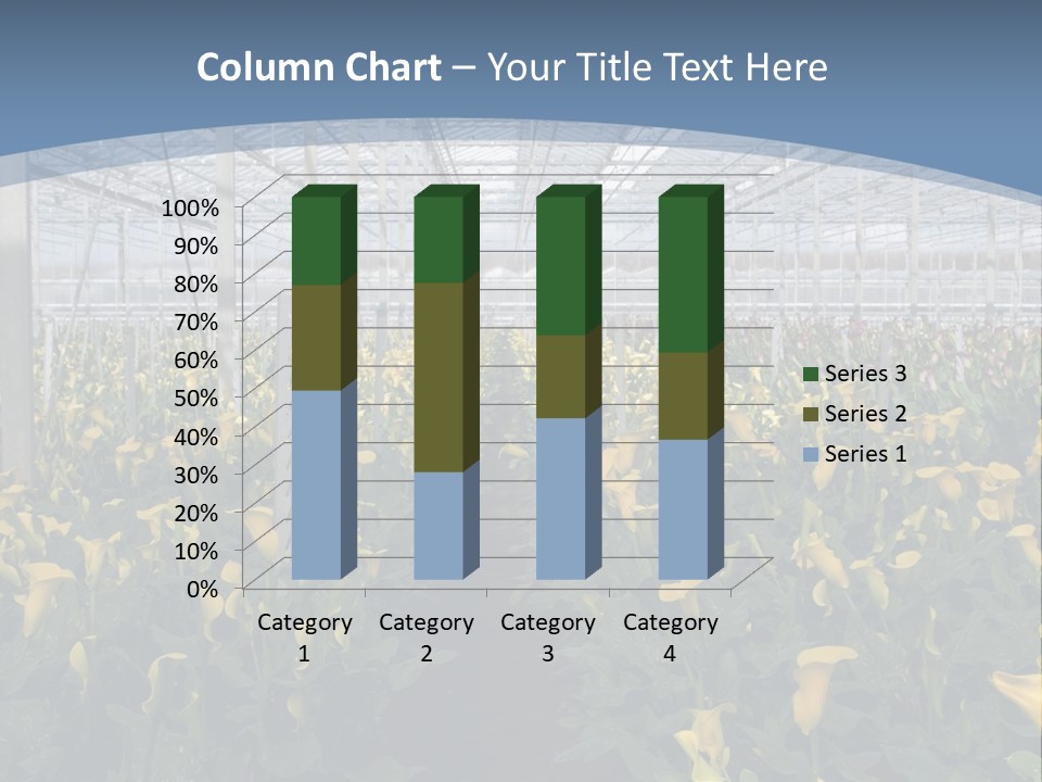 A Greenhouse Filled With Lots Of Yellow Flowers PowerPoint Template
