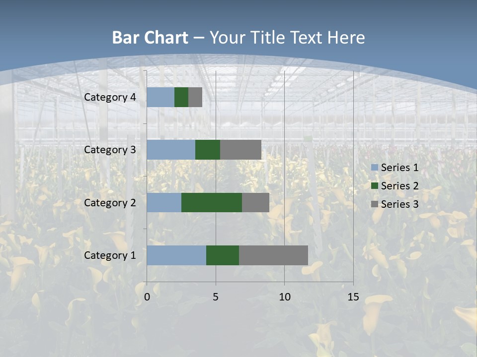 A Greenhouse Filled With Lots Of Yellow Flowers PowerPoint Template
