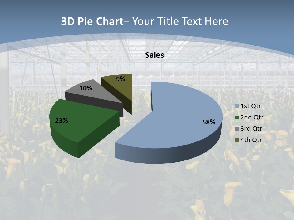A Greenhouse Filled With Lots Of Yellow Flowers PowerPoint Template