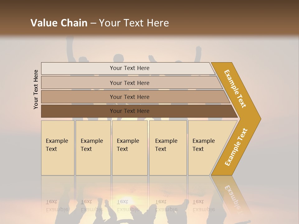 A Group Of People Jumping In The Air At Sunset PowerPoint Template