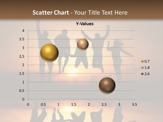 A Group Of People Jumping In The Air At Sunset PowerPoint Template