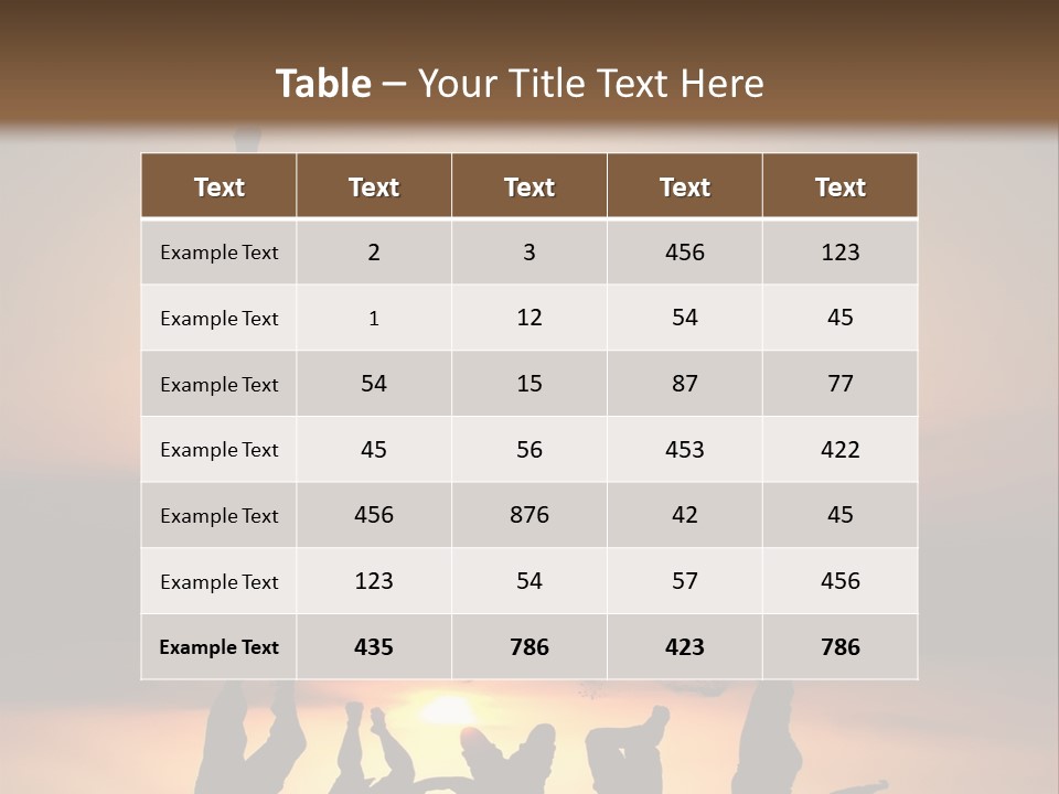 A Group Of People Jumping In The Air At Sunset PowerPoint Template