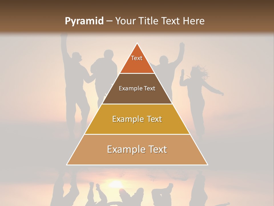 A Group Of People Jumping In The Air At Sunset PowerPoint Template