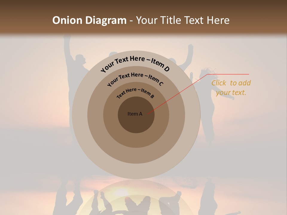 A Group Of People Jumping In The Air At Sunset PowerPoint Template