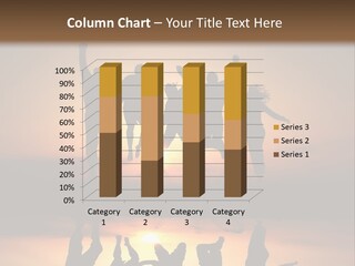 A Group Of People Jumping In The Air At Sunset PowerPoint Template