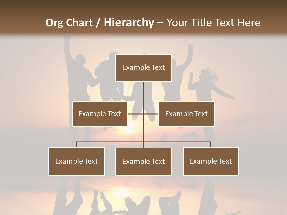 A Group Of People Jumping In The Air At Sunset PowerPoint Template