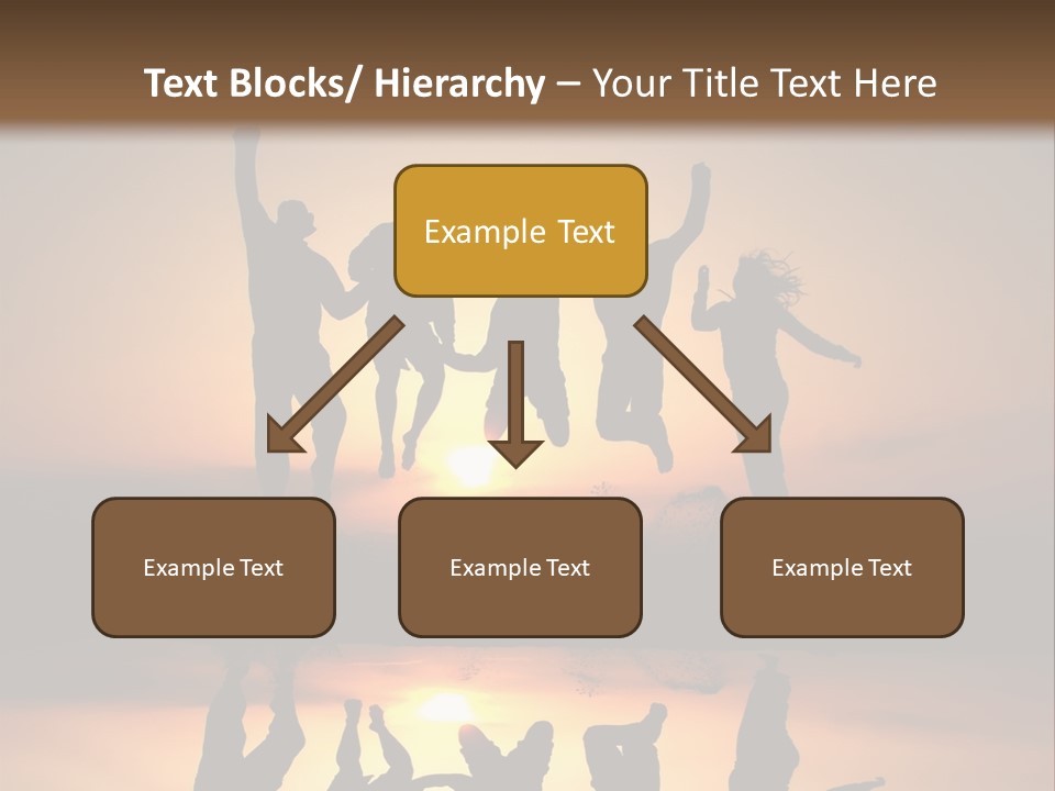 A Group Of People Jumping In The Air At Sunset PowerPoint Template
