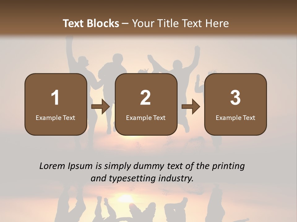 A Group Of People Jumping In The Air At Sunset PowerPoint Template