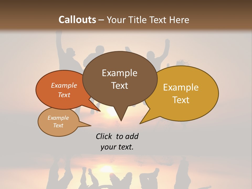 A Group Of People Jumping In The Air At Sunset PowerPoint Template