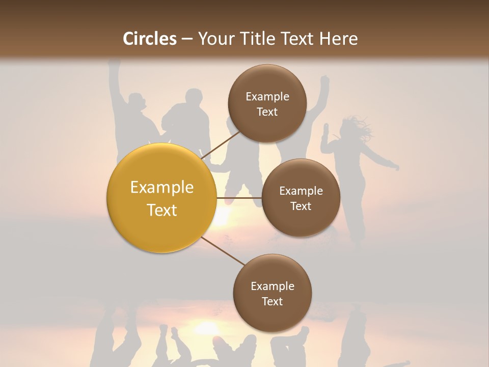 A Group Of People Jumping In The Air At Sunset PowerPoint Template