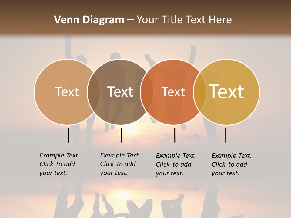 A Group Of People Jumping In The Air At Sunset PowerPoint Template