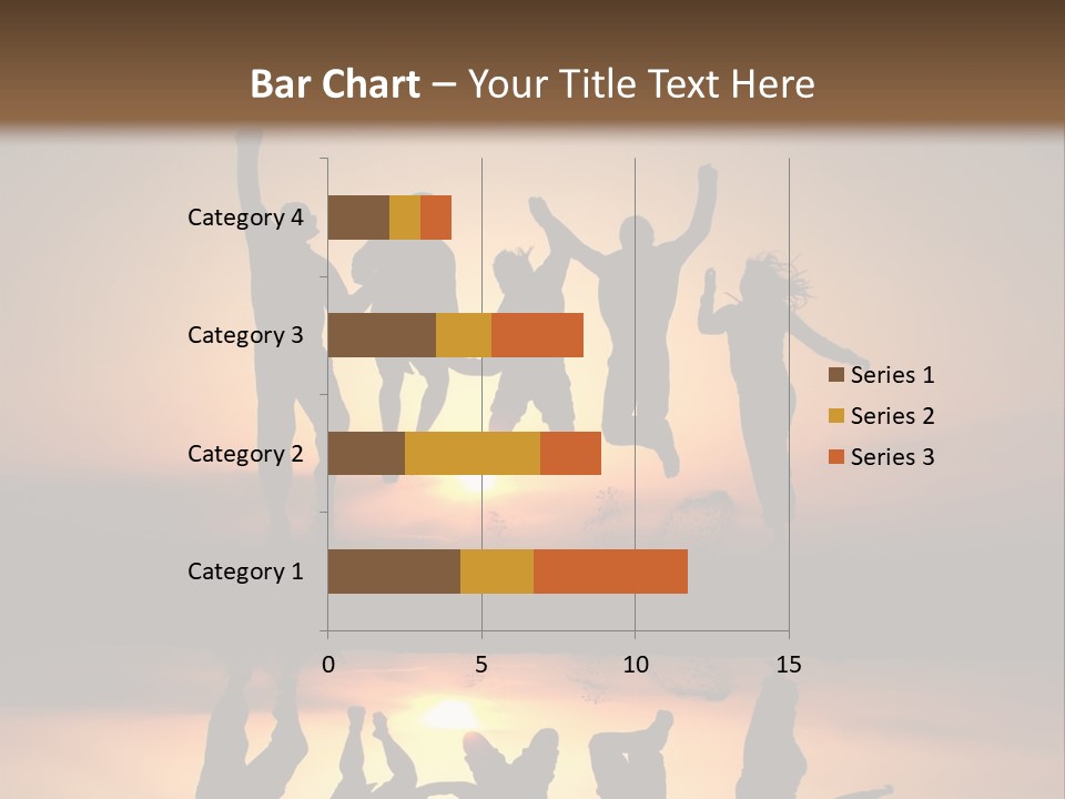 A Group Of People Jumping In The Air At Sunset PowerPoint Template