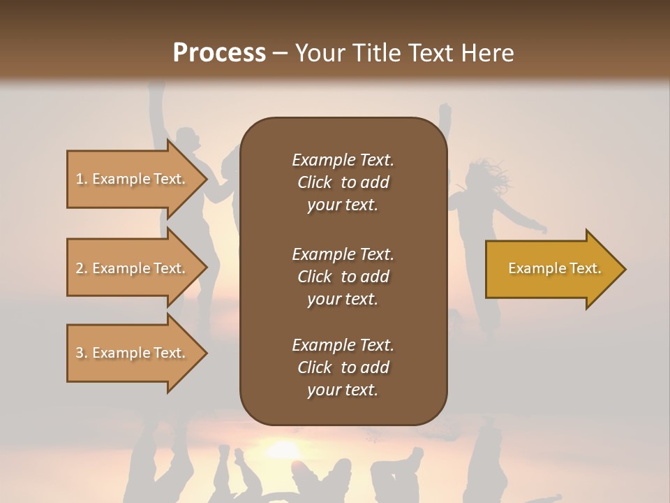 A Group Of People Jumping In The Air At Sunset PowerPoint Template