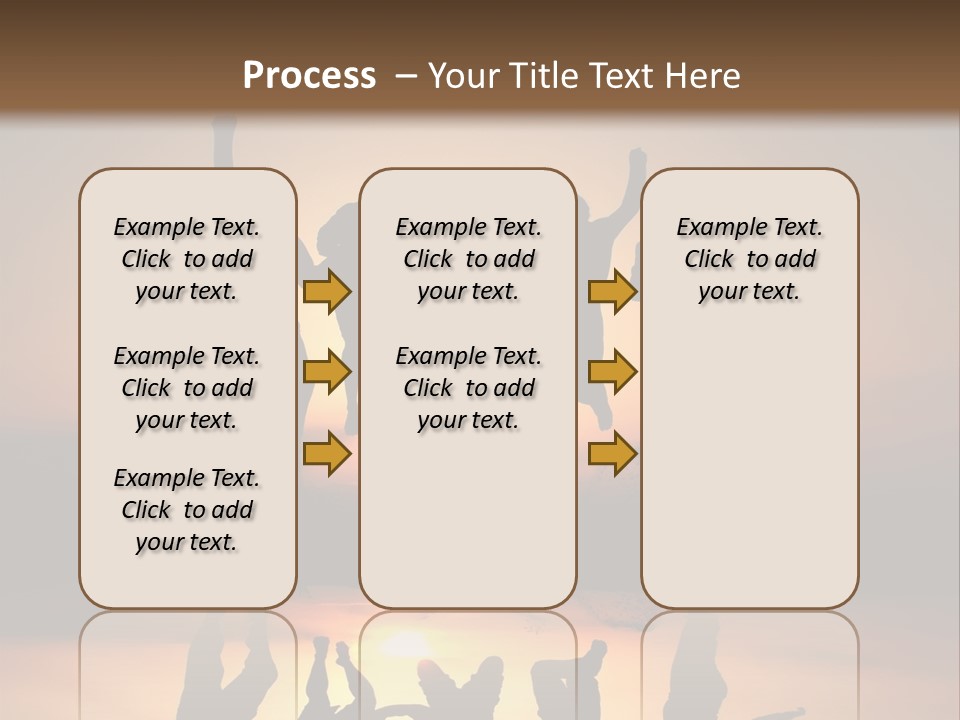 A Group Of People Jumping In The Air At Sunset PowerPoint Template