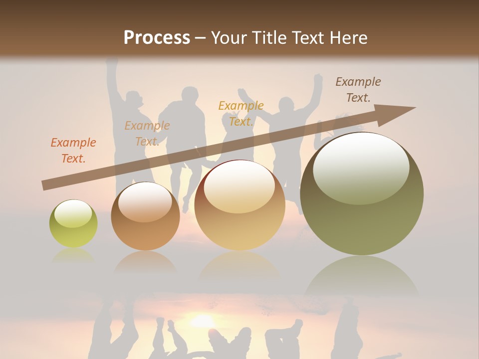 A Group Of People Jumping In The Air At Sunset PowerPoint Template