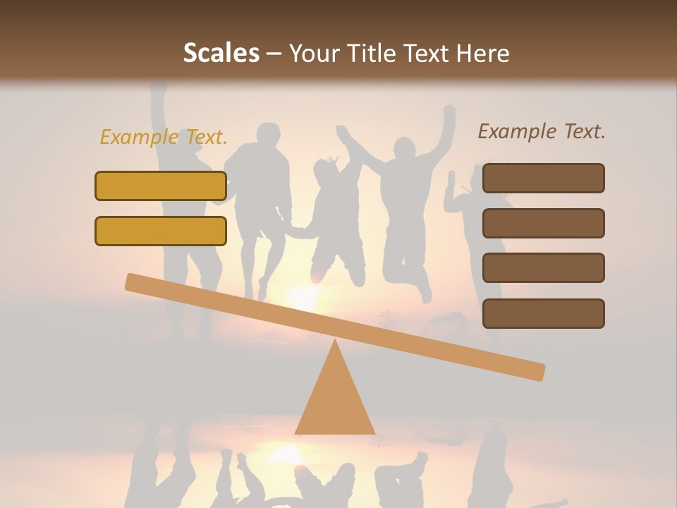 A Group Of People Jumping In The Air At Sunset PowerPoint Template
