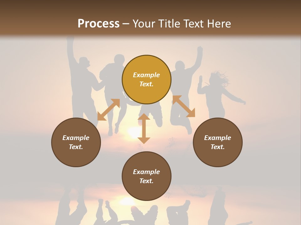 A Group Of People Jumping In The Air At Sunset PowerPoint Template