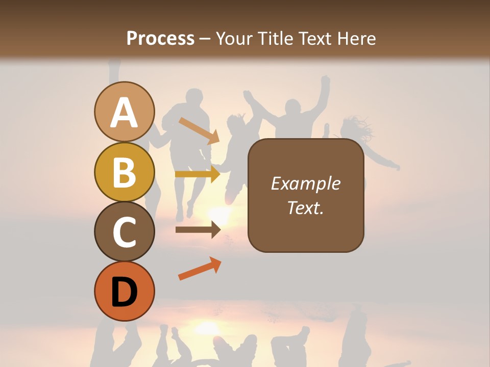 A Group Of People Jumping In The Air At Sunset PowerPoint Template
