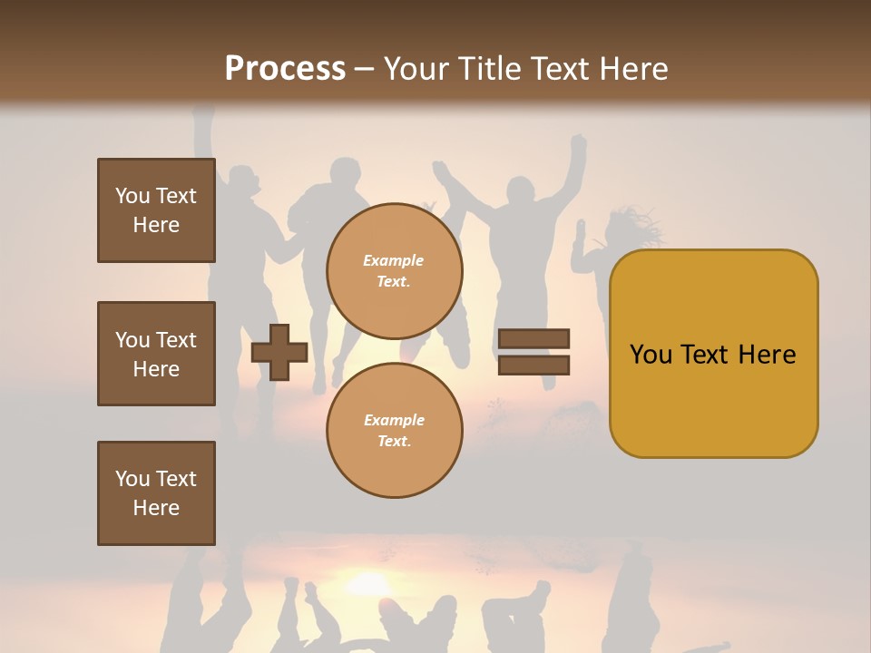 A Group Of People Jumping In The Air At Sunset PowerPoint Template