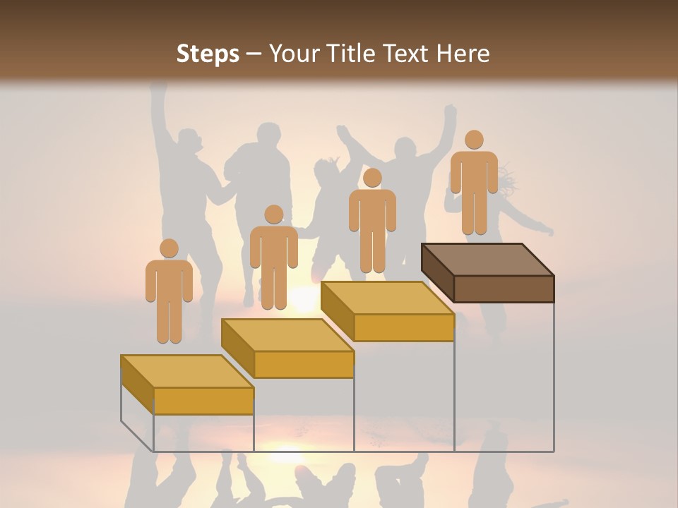 A Group Of People Jumping In The Air At Sunset PowerPoint Template
