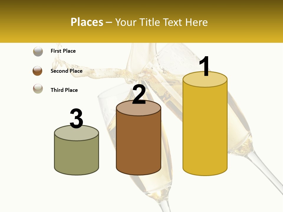 Two Glasses Of Champagne Being Filled With Liquid PowerPoint Template
