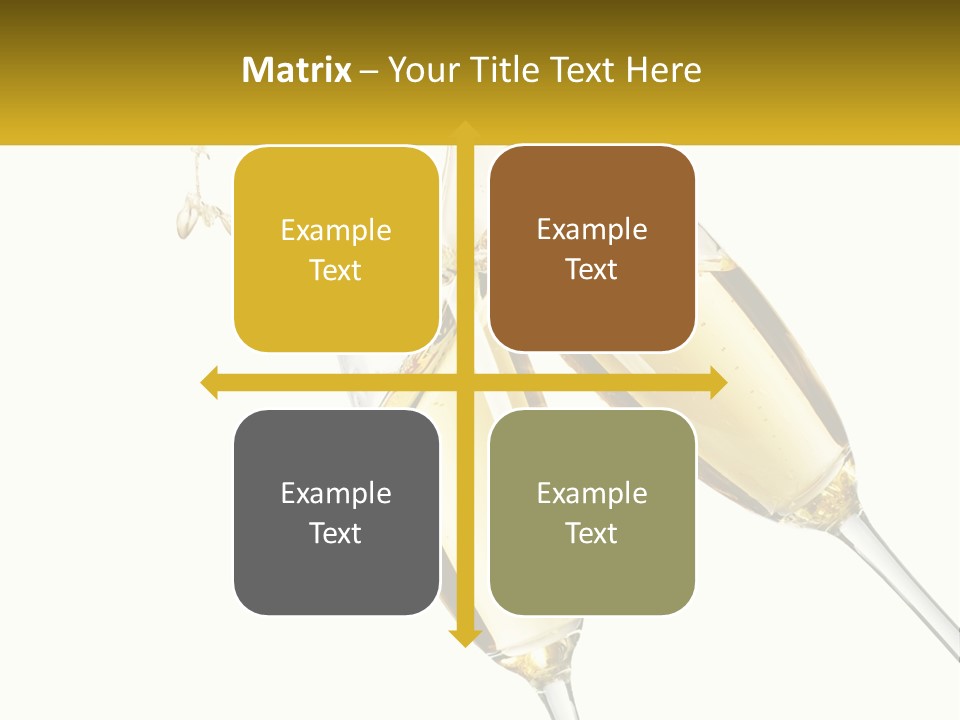 Two Glasses Of Champagne Being Filled With Liquid PowerPoint Template
