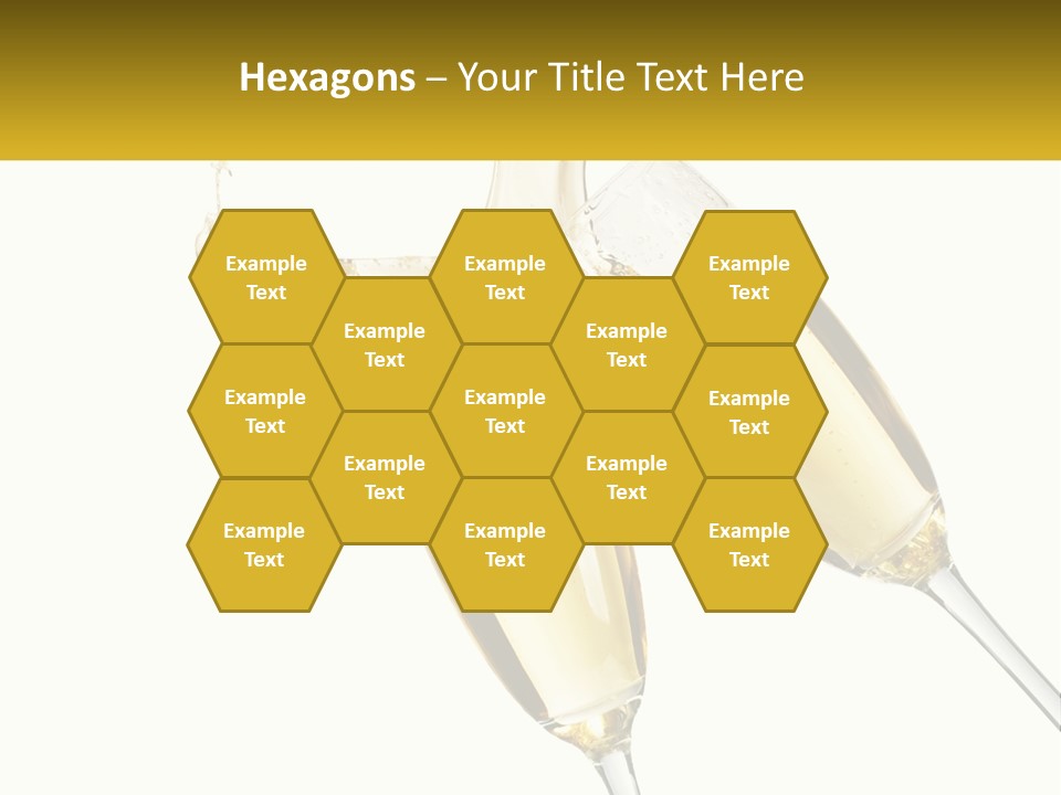 Two Glasses Of Champagne Being Filled With Liquid PowerPoint Template