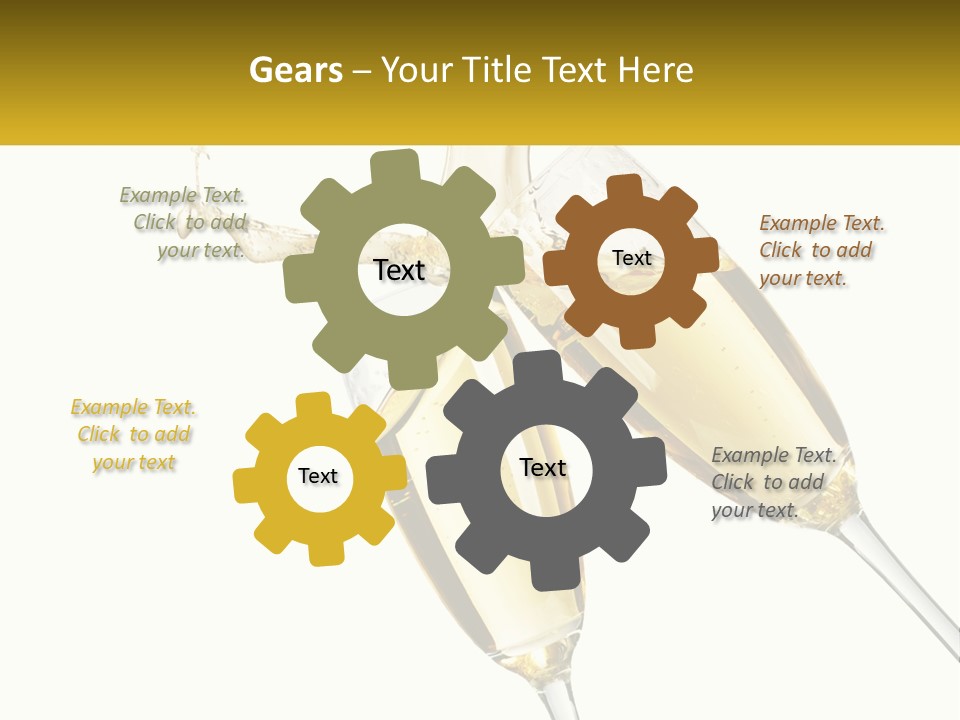 Two Glasses Of Champagne Being Filled With Liquid PowerPoint Template