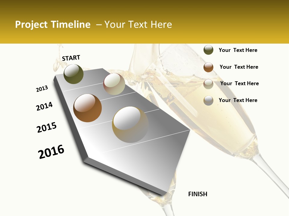 Two Glasses Of Champagne Being Filled With Liquid PowerPoint Template