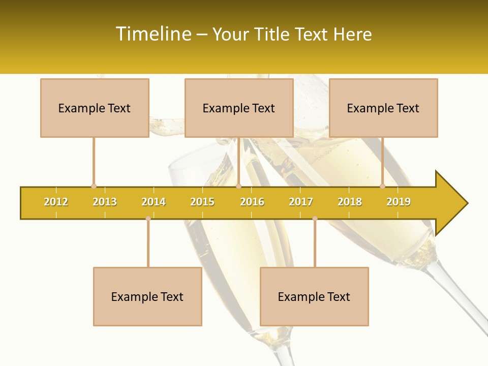 Two Glasses Of Champagne Being Filled With Liquid PowerPoint Template