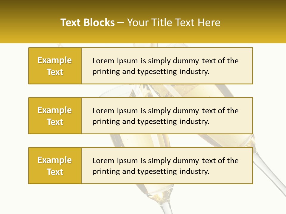 Two Glasses Of Champagne Being Filled With Liquid PowerPoint Template