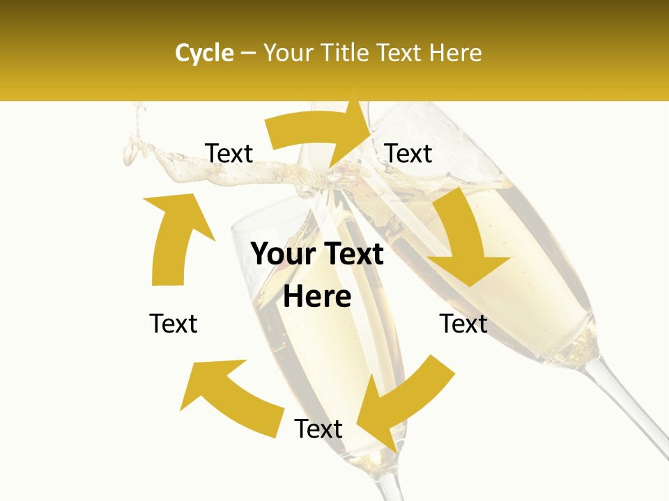 Two Glasses Of Champagne Being Filled With Liquid PowerPoint Template