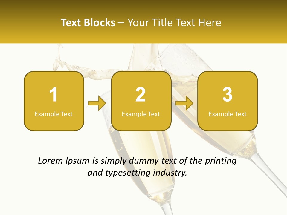 Two Glasses Of Champagne Being Filled With Liquid PowerPoint Template
