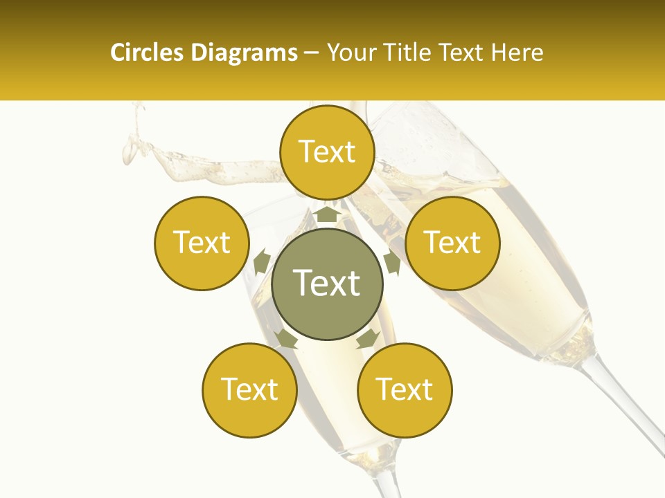 Two Glasses Of Champagne Being Filled With Liquid PowerPoint Template