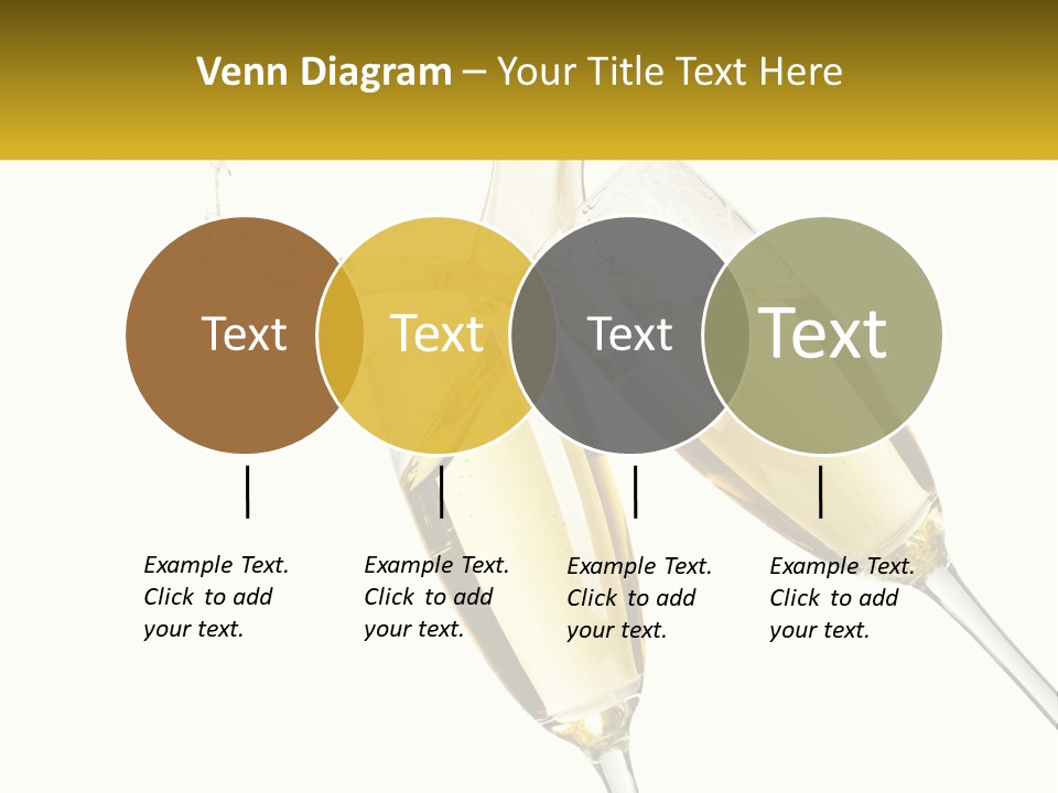 Two Glasses Of Champagne Being Filled With Liquid PowerPoint Template
