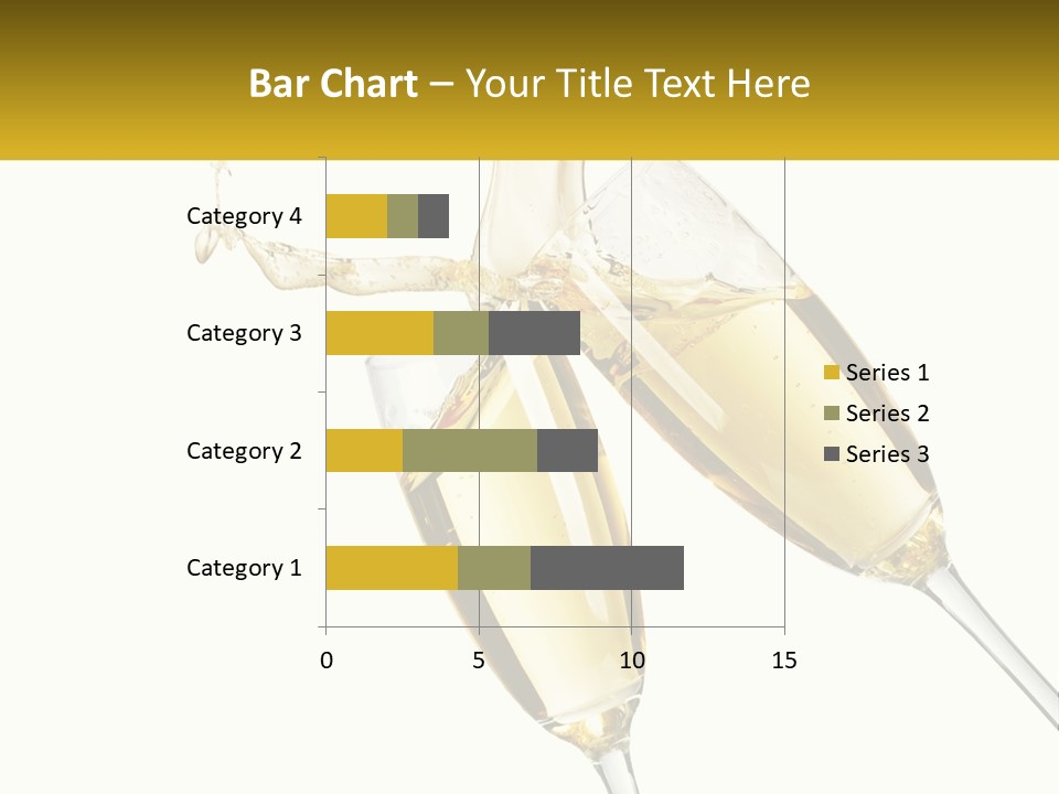 Two Glasses Of Champagne Being Filled With Liquid PowerPoint Template