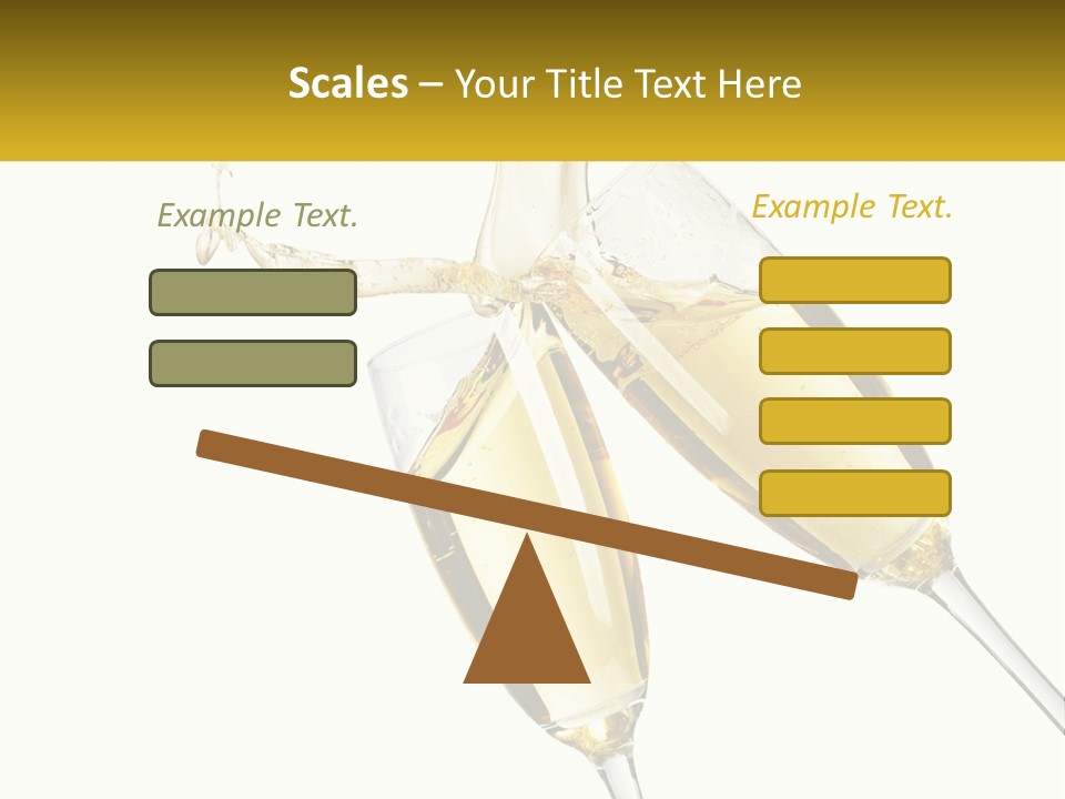 Two Glasses Of Champagne Being Filled With Liquid PowerPoint Template