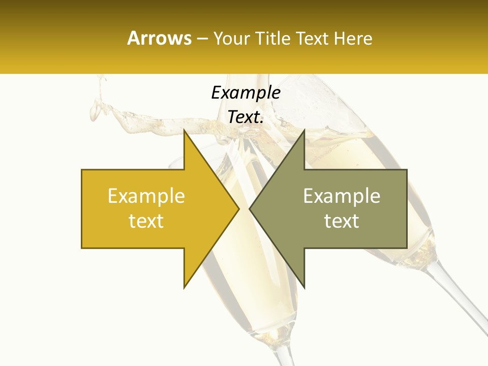 Two Glasses Of Champagne Being Filled With Liquid PowerPoint Template
