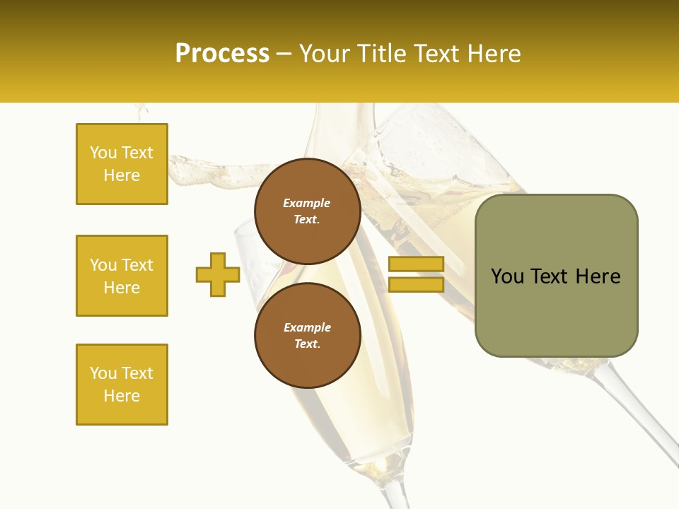 Two Glasses Of Champagne Being Filled With Liquid PowerPoint Template