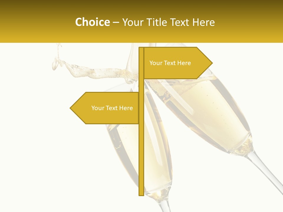 Two Glasses Of Champagne Being Filled With Liquid PowerPoint Template