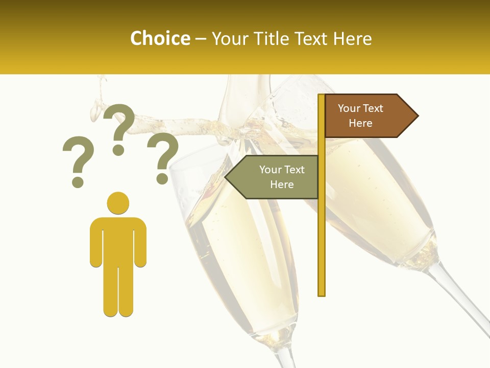 Two Glasses Of Champagne Being Filled With Liquid PowerPoint Template
