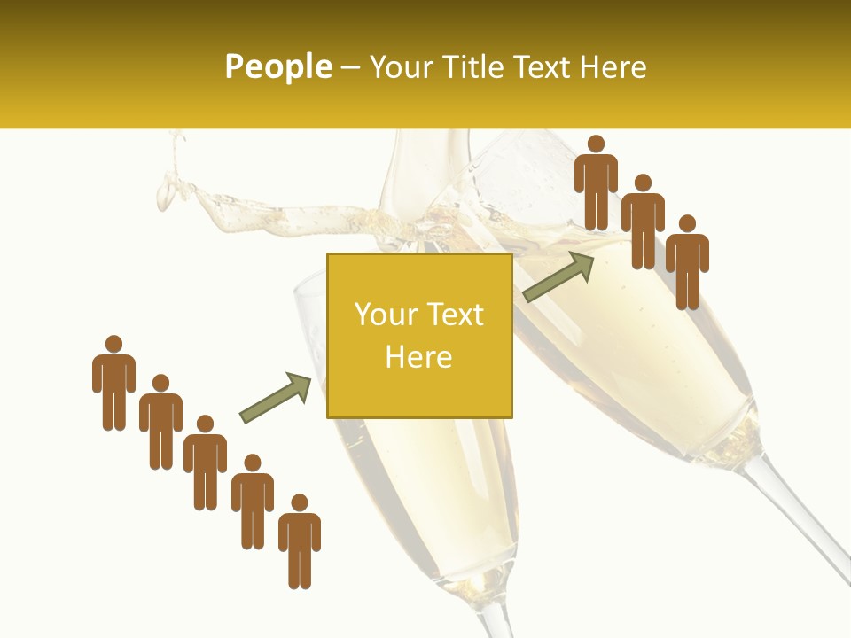 Two Glasses Of Champagne Being Filled With Liquid PowerPoint Template