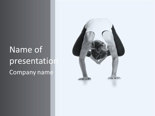 A Woman Doing A Handstand In A Yoga Position PowerPoint Template