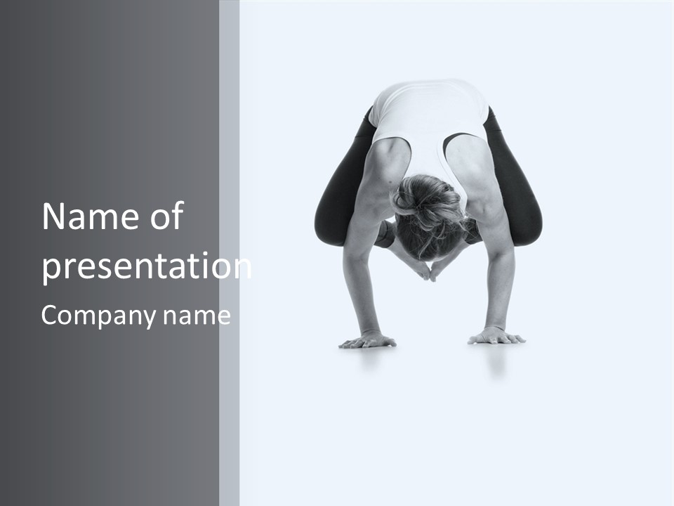 A Woman Doing A Handstand In A Yoga Position PowerPoint Template