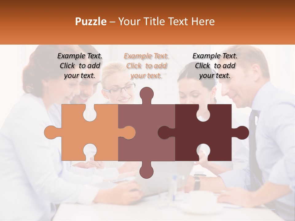 A Group Of Business People Looking At A Laptop PowerPoint Template