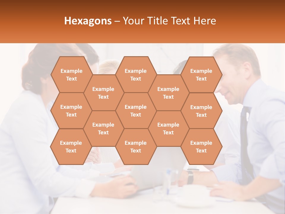 A Group Of Business People Looking At A Laptop PowerPoint Template