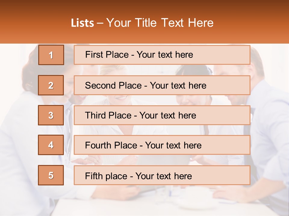A Group Of Business People Looking At A Laptop PowerPoint Template